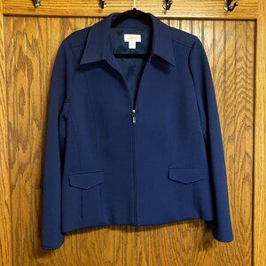 Talbots Navy Zippered Jacket Size 18